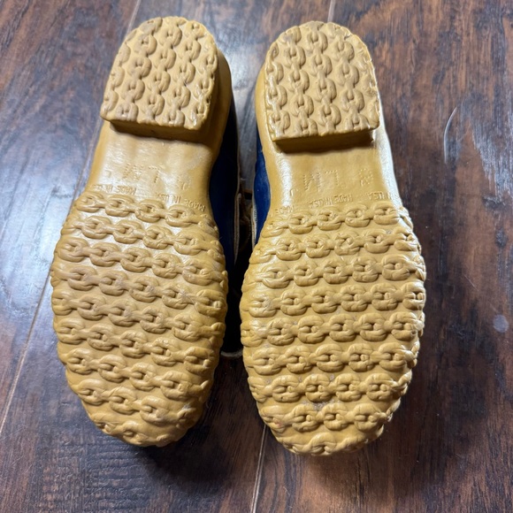 L.L. Bean Classic Low Bean Boots Womens Size 6 Navy Rubber Tan Leather Vintage - Picture 4 of 13